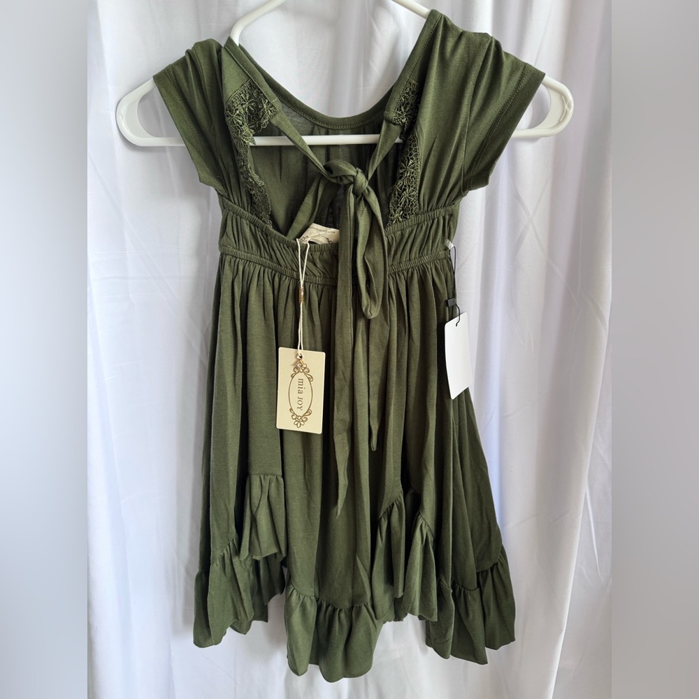 Joyfolie Mia Joy Girls Braelyn Olive Green Dress NWT - Picture 7 of 7